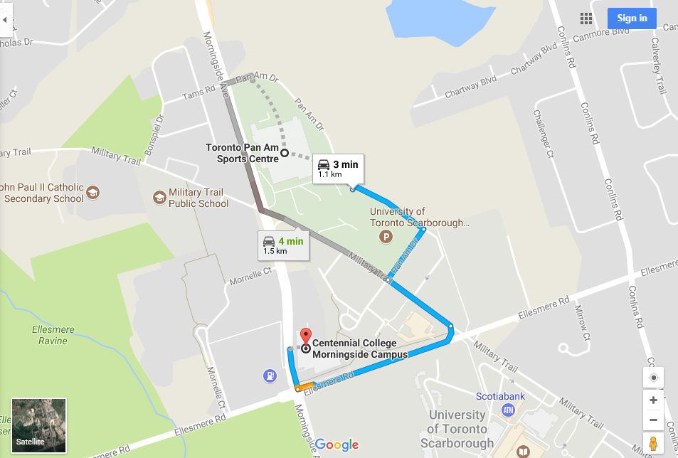 Centennial College Morningside Campus Map Tpasc To Centennial College Campus - Alpine Ontario Alpin