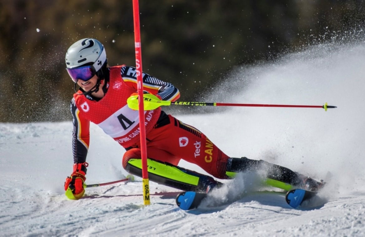 Justin Alkier skiing